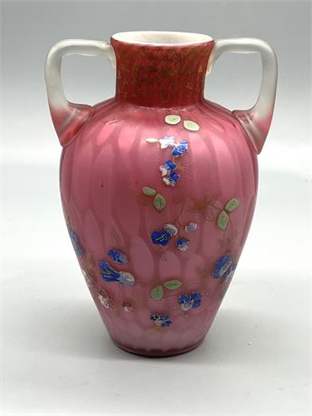 Handpainted Art Glass Vase