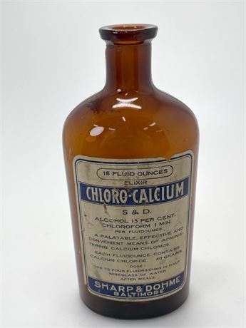 Antique Chloro-Calcium Sharp & Dohme Medicine Bottle