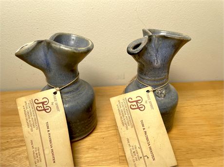 Signed Art Pottery Oil Lamps