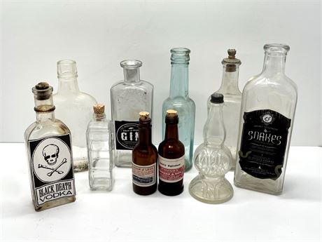 Halloween Glass Bottles Lot 2